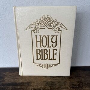 Vintage Holy Bible New & Old Testament King James Version Lamplight Red Letter